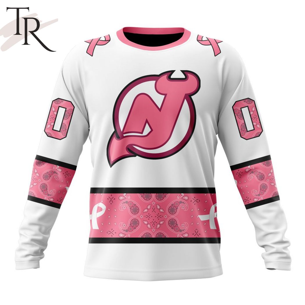 New 2025 NEW] Personalized NHL New Jersey Devils In Classic Style With Paisley! IN OCTOBER WE WEAR PINK BREAST CANCER Custom Hoodie - Image 6